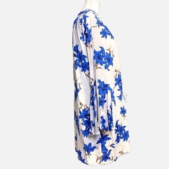 Entro Blue and White Floral Midi‎ Dress - Picture 3 of 11